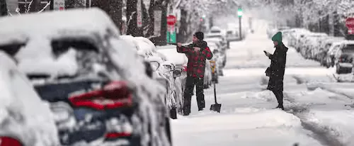 Tempête hivernale en avril